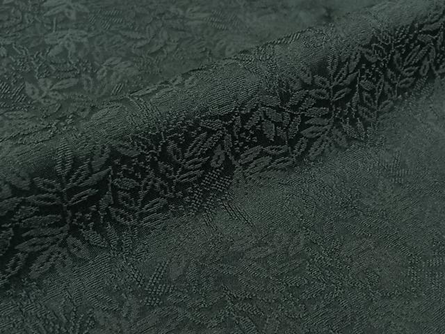 平和屋着物●上質な色無地 単衣 草葉地紋 御召茶色 正絹 逸品 AABK3880jh