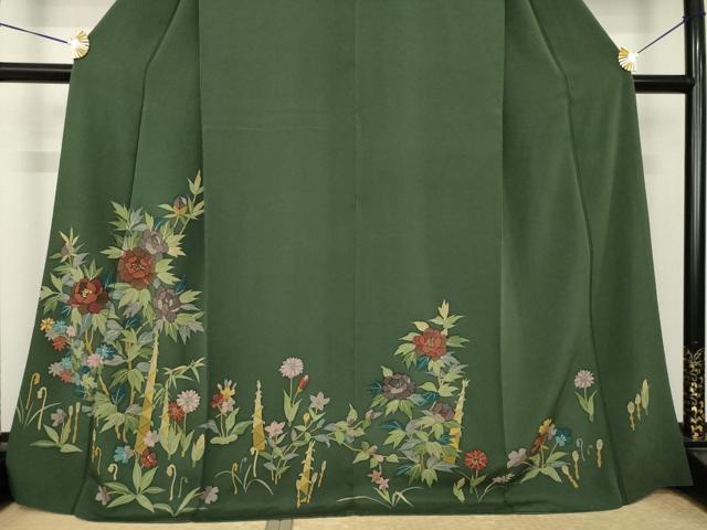 平和屋着物●訪問着 草花文 正絹 逸品 AABK3881ck