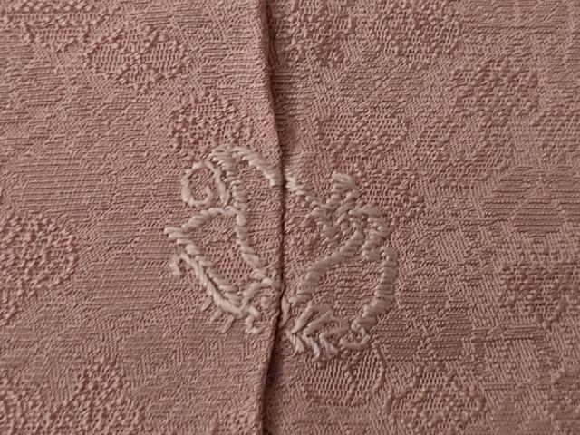 平和屋着物●上質な色無地 花唐草地紋 紅梅色 正絹 逸品 AABK3888ck