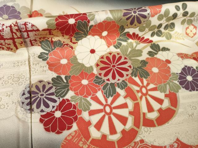 平和屋着物●豪華振袖 雲重ね花車文 暈し染め 金彩 仮絵羽 逸品 未使用 AABK3900ck
