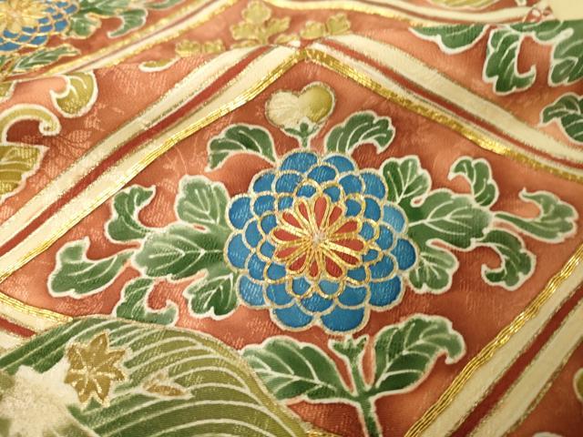 平和屋着物●豪華色留袖 駒刺繍 道長花文 金彩 正絹 逸品 AABK3907ck