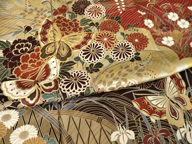 平和屋着物●谷崎潤一郎の世界 振袖 駒刺繍 花蝶文 ロング丈 正絹 逸品 AABK3912ck