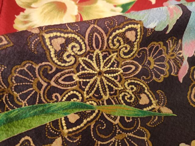 平和屋着物●豪華振袖 刺繍 草花文 正絹 逸品 AABK3914ck