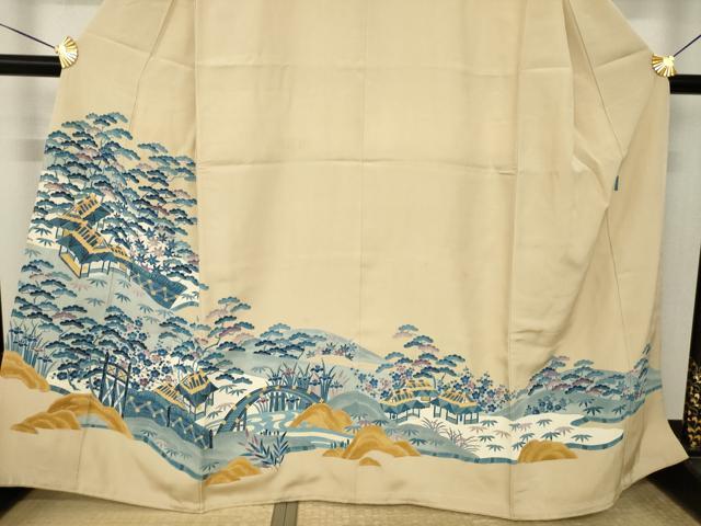 平和屋着物●本加賀友禅作家 押田正義 色留袖 風景文 正絹 逸品 AABK3938ck
