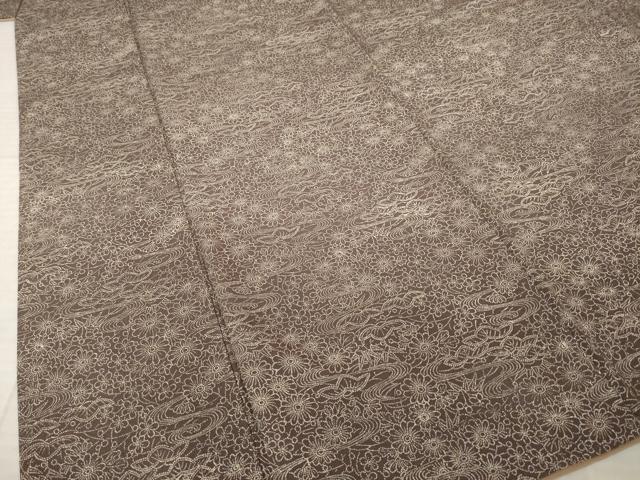 平和屋着物●江戸小紋 流水花文 正絹 逸品 AABK3940ck