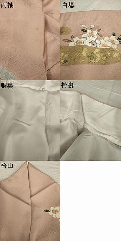 平和屋着物●ファッションデザイナー 花井幸子 訪問着 刺繍 エ霞桜尽くし 暈し染め 金彩 正絹 逸品 AABK3942ck
