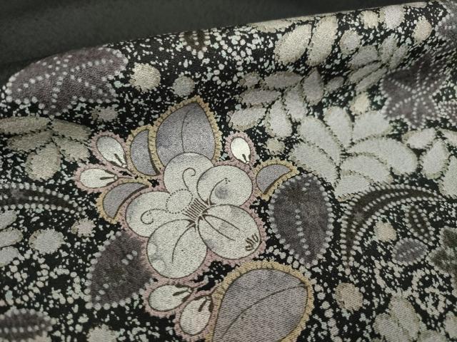 平和屋着物●訪問着 辻が花 流水花文 黒地 正絹 逸品 AABK3943ck