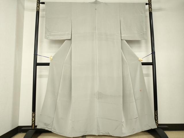 平和屋着物●松尾光琳 色無地 茶鼠色 鬼しぼ縮緬 正絹 逸品 AABK3951ck
