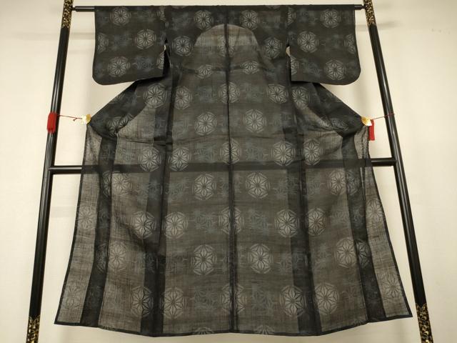 平和屋着物*夏物 重要無形文化財 本場宮古上布 麻の葉丸文 苧麻 逸品 AABK3965jd