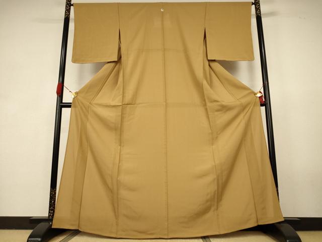 平和屋着物*夏物 色無地 絽 黄橡色 正絹 逸品 未使用 AABK3968jd