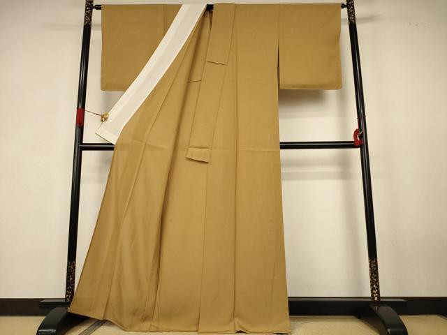 平和屋着物*夏物 色無地 絽 黄橡色 正絹 逸品 未使用 AABK3968jd