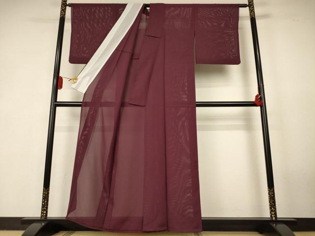 平和屋着物*夏物 色無地 絽 似せ紫色 洗える着物 AABK3980jd