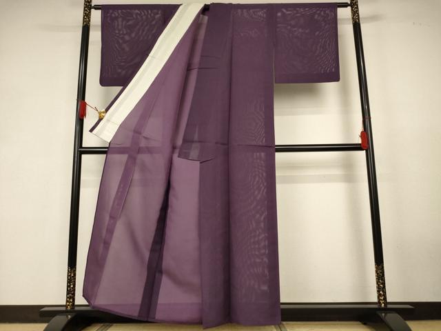 平和屋着物*夏物 色無地 絽 滅紫色 正絹 逸品 AABK3985jd