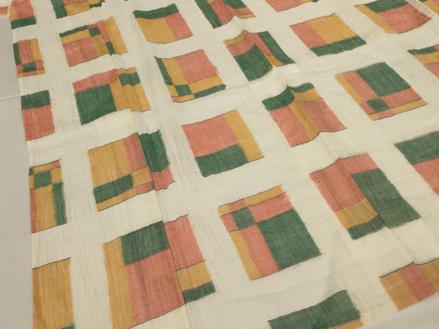 平和屋着物*夏物 小千谷ちぢみ 幾何学文様 麻 逸品 AABK4027jd