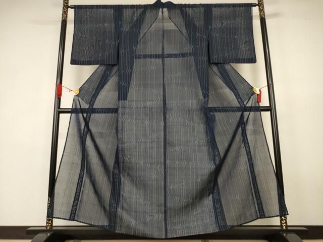 平和屋着物*夏物 紗紬 変わり縞 正絹 逸品 AABK4034jd
