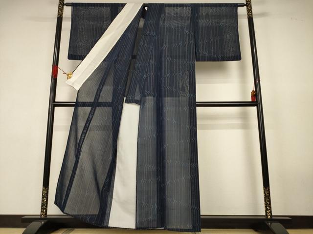 平和屋着物*夏物 紗紬 変わり縞 正絹 逸品 AABK4034jd