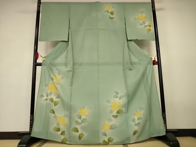 平和屋着物*夏物 訪問着 絽 紫陽花 暈し染め 正絹 逸品 AABK4036jd