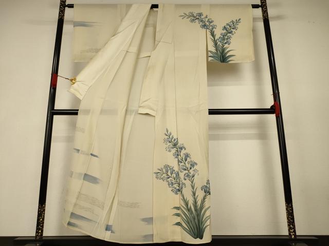 平和屋着物*夏物 訪問着 絽 手描き 草花文 正絹 逸品 AABK4067jd