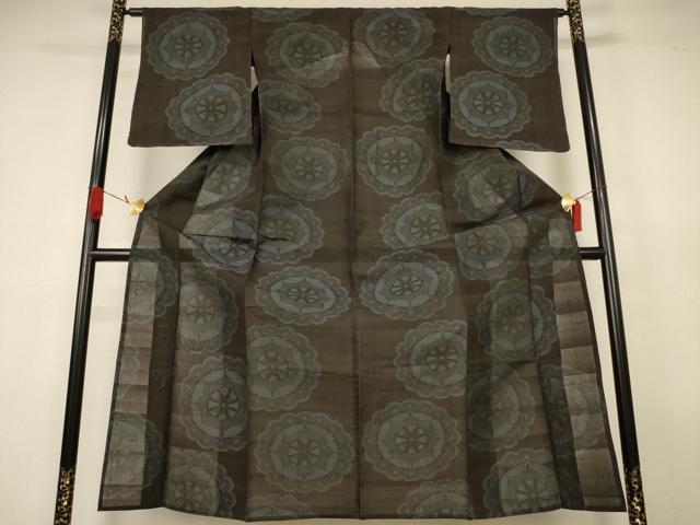平和屋着物*夏物 紗紬 源氏車文 正絹 逸品 AABK4068jd