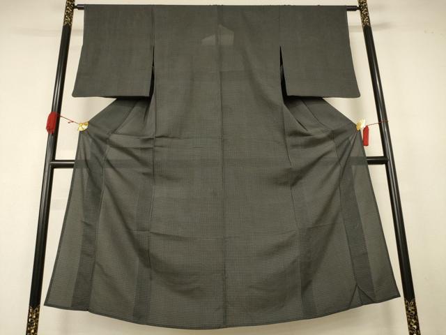 平和屋着物*夏物 江戸小紋 絽 格子 正絹 逸品 AABK4069jd
