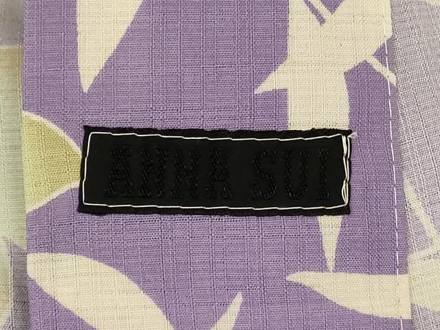平和屋着物∴夏物 小紋 浴衣兼用 ANNA SUI 横段草花文 さんび謹製 洗える着物 AABK4081jd