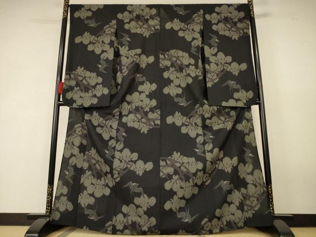 平和屋着物●夏物 撫松庵 振袖・浴衣兼用 セオアルファ 花鳥文 洗える着物 AABK4082jd