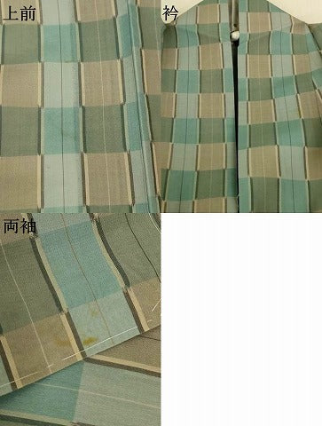 平和屋着物*夏物 本場琉球絣 夏琉球 格子 正絹 逸品 AABK4086jd