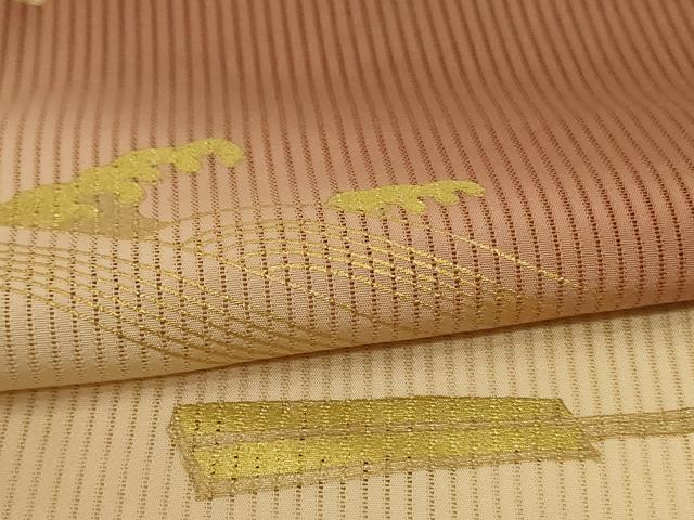 平和屋着物*夏物 色留袖 縦絽 立波扇文 暈し染め 金彩 ロング丈 正絹 逸品 AABK4094jd