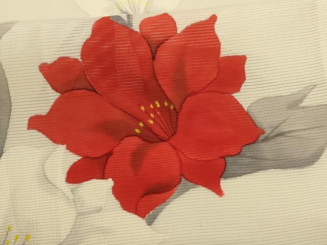 平和屋着物*夏物 訪問着 絽 手描き 草花文 正絹 逸品 AABK4095jd