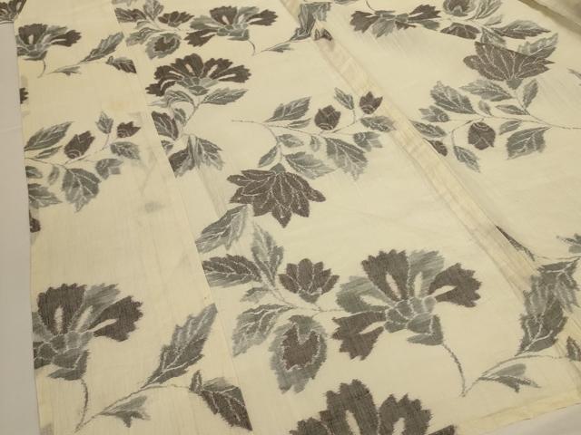 平和屋着物*夏物 本場小千谷ちぢみ 草花文 麻 逸品 AABK4100jd