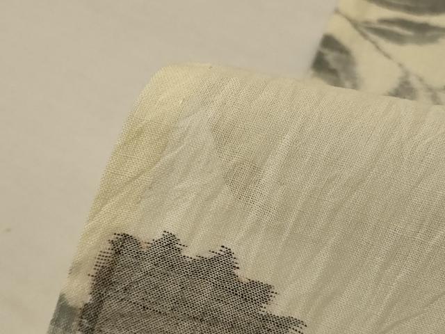 平和屋着物*夏物 本場小千谷ちぢみ 草花文 麻 逸品 AABK4100jd