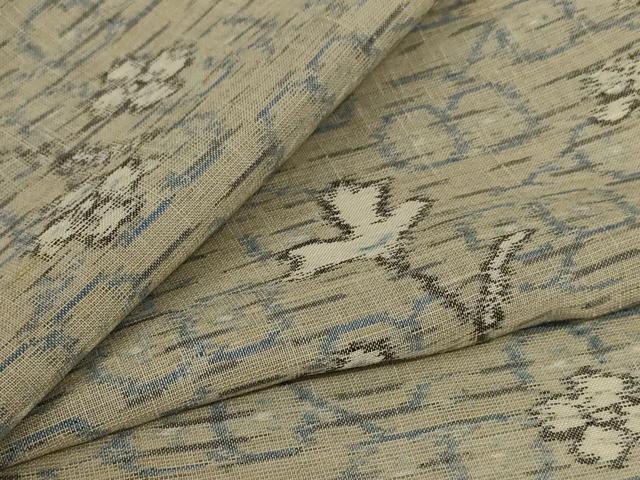 平和屋着物*夏物 結城紬 夏結城 枝花文 反端付き 正絹 逸品 AABK4103jd