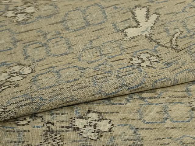 平和屋着物*夏物 結城紬 夏結城 枝花文 反端付き 正絹 逸品 AABK4103jd