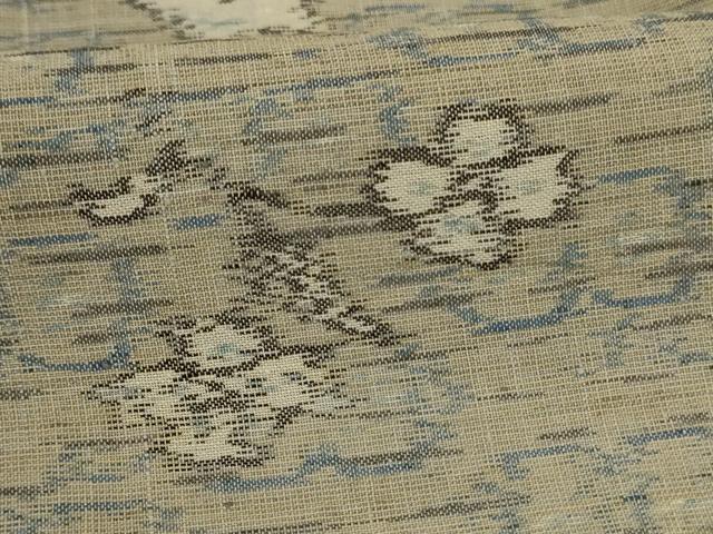 平和屋着物*夏物 結城紬 夏結城 枝花文 反端付き 正絹 逸品 AABK4103jd