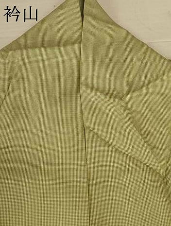 平和屋着物*夏物 伝統工芸師 服部光擴 江戸小紋 絽 万筋 緑色×白色 反端付き 正絹 逸品 AABK4105jd
