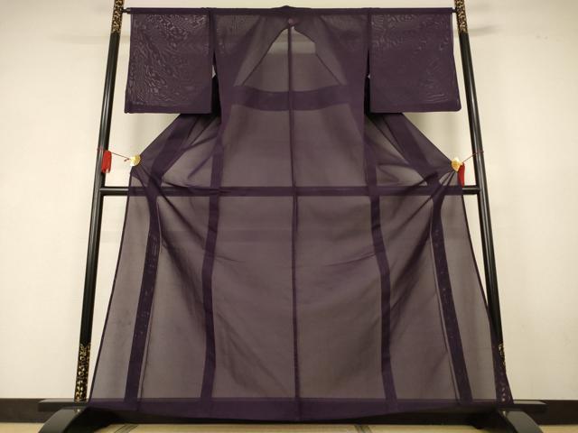 平和屋着物*夏物 色無地 絽 黒紅色 正絹 逸品 AABK4115jd