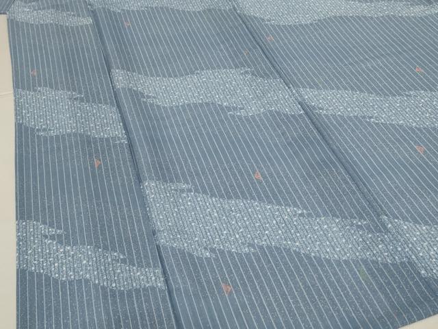 平和屋着物*夏物 小紋 紗 霞文 洗える着物 AABK4121jd