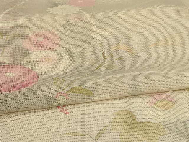 平和屋着物*夏物 訪問着 絽 草花文 暈し染め 正絹 逸品 AABK4126jd