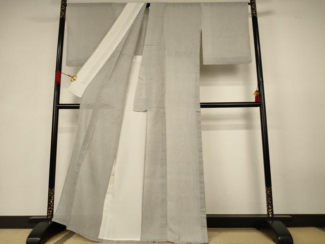 平和屋着物*夏物 結城紬 夏結城 100亀甲 間道 正絹 逸品 AABK4158jd