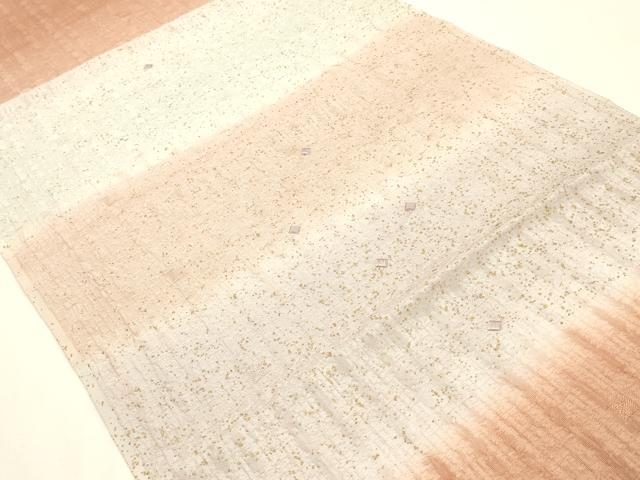 平和屋本店▼和装小物 帯揚げ 三華苑 刺繍 金彩 暈し染め 金彩 さんび謹製 正絹 逸品 未使用 AABK4167ay