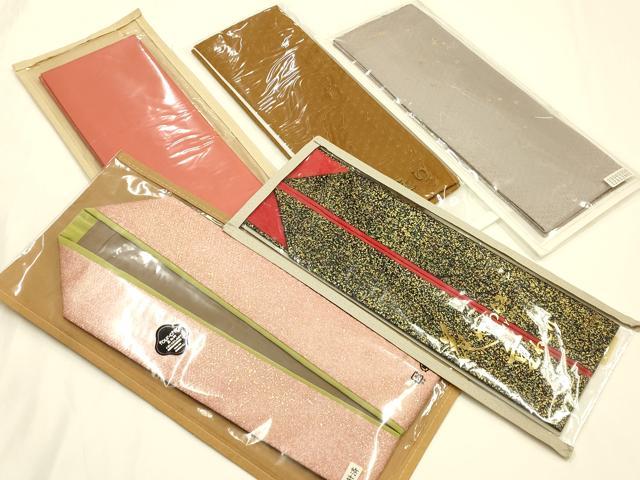平和屋着物▼和装小物 重ね衿・伊達衿 まとめて5点 金彩 花やわらぎ 4Way 逸品 AABK4191ay