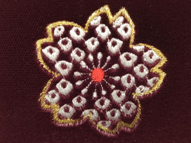 平和屋着物▼和装小物 和装バッグ・草履セット ハンドバッグ 刺繍 花柄 鹿の子 金糸 逸品 AABK4196ay