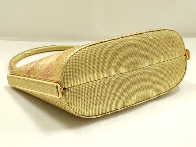 平和屋着物▼和装小物 和装バッグ・草履セット 東京 芝山 ハンドバッグ 手縫い 金糸 逸品 未使用 AABK4199ay