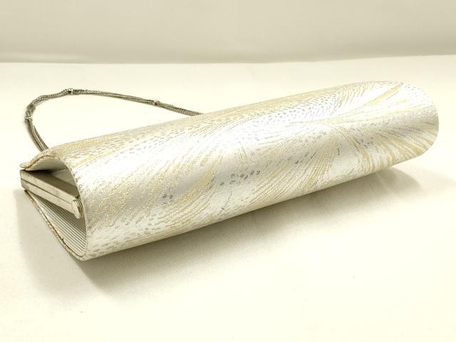 平和屋着物▼和装小物 和装バッグ・草履セット ハンドバッグ チェーンバッグ 薄文 金銀糸 帯地使用 逸品 AABK4200ay
