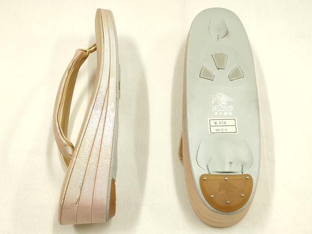 平和屋着物▼和装小物 和装バッグ・草履セット 金鷲本舗 東京謹製 キンワシ印 ハンドバッグ 草花文 金銀糸 逸品 AABK4204ay
