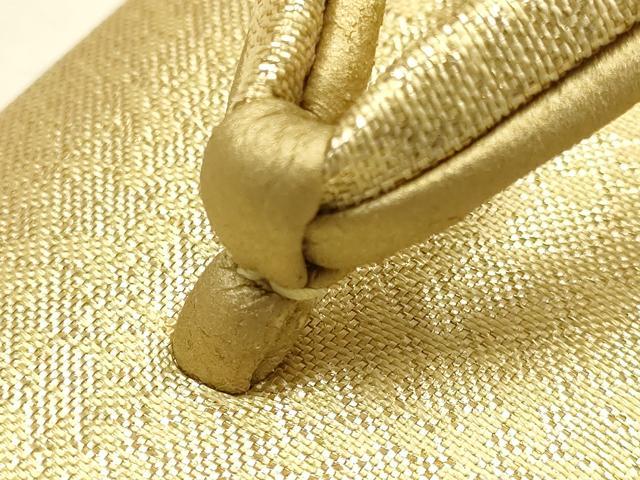 平和屋着物▼和装小物 和装バッグ・草履セット 佐賀錦 ハンドバッグ チェーンバッグ 几帳花文 金糸 帯地使用 逸品 AABK4206ay