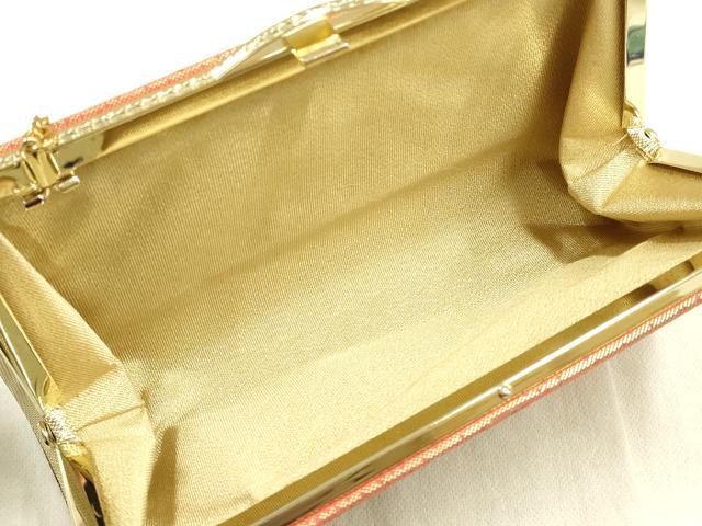 平和屋着物▼和装小物 和装バッグ・草履セット 佐賀錦 ハンドバッグ クラッチバッグ 流水扇面花文 金糸 帯地使用 逸品 AABK4216ay