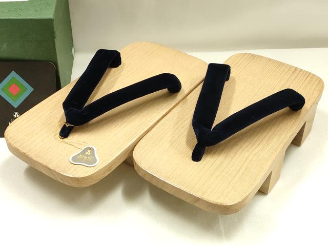 平和屋着物▼男性 和装小物 下駄 おき宗 桐下駄 共箱付き 逸品 未使用 AABK4218ay