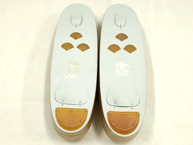平和屋着物▼和装小物 和装草履 金鷲本舗 東京謹製 キンワシ印 エナメル 金×茶 逸品 AABK4221ay