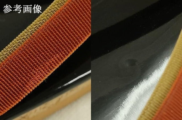 平和屋着物▼和装小物 和装草履 万年好 鼻緒:茶×黄 縮緬生地 コルク 逸品 未使用 AABK4222ay